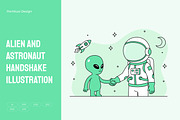 Alien and Astronaut Handshake, a Person Illustration by Partikusi Design (Thumbnail 1 of 3)