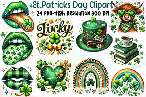 Watercolor St.Patricks Day Clipart B, an Illustration by Sublimation Artist