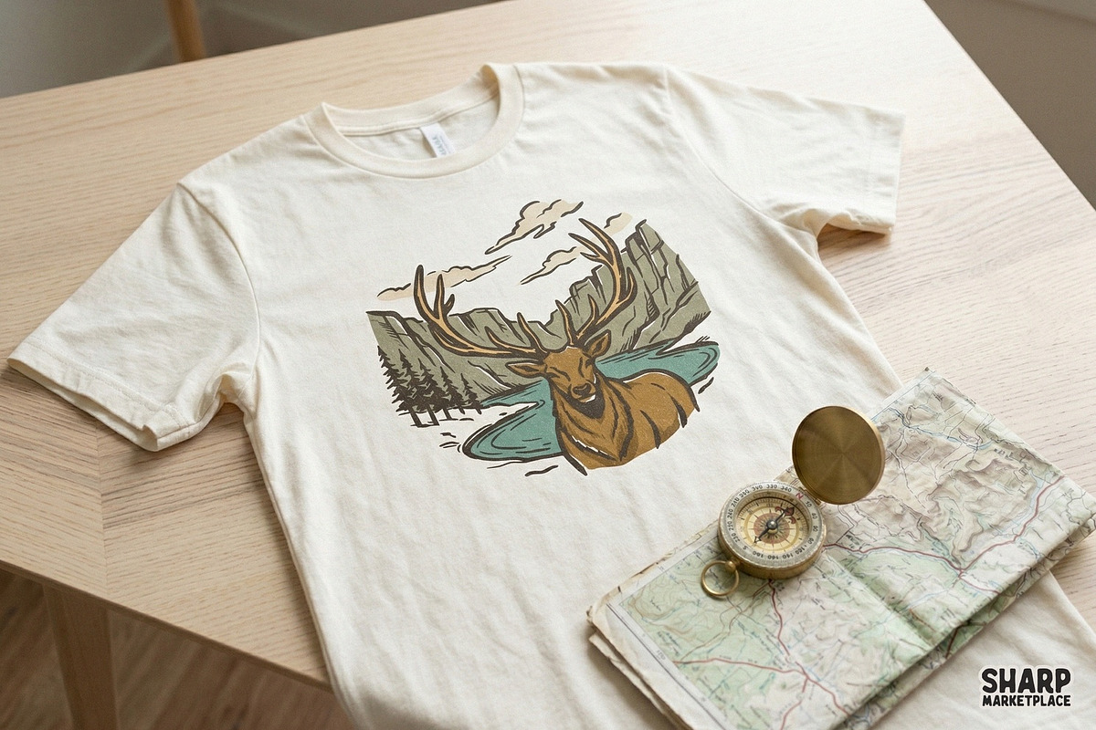 Elk Wilderness Hunting PNG, Lake, an Illustration by SharpMarketplace (Photo 2 of 4)
