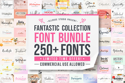 Fantastic Collection Font Bundle, a Script Font by Allouse Studio