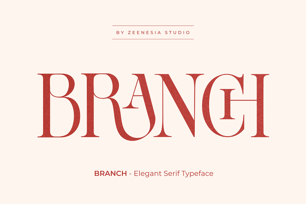 BRANCH - Elegant Serif Typeface, a Serif Font by zeenesia (Photo 1 of 16)