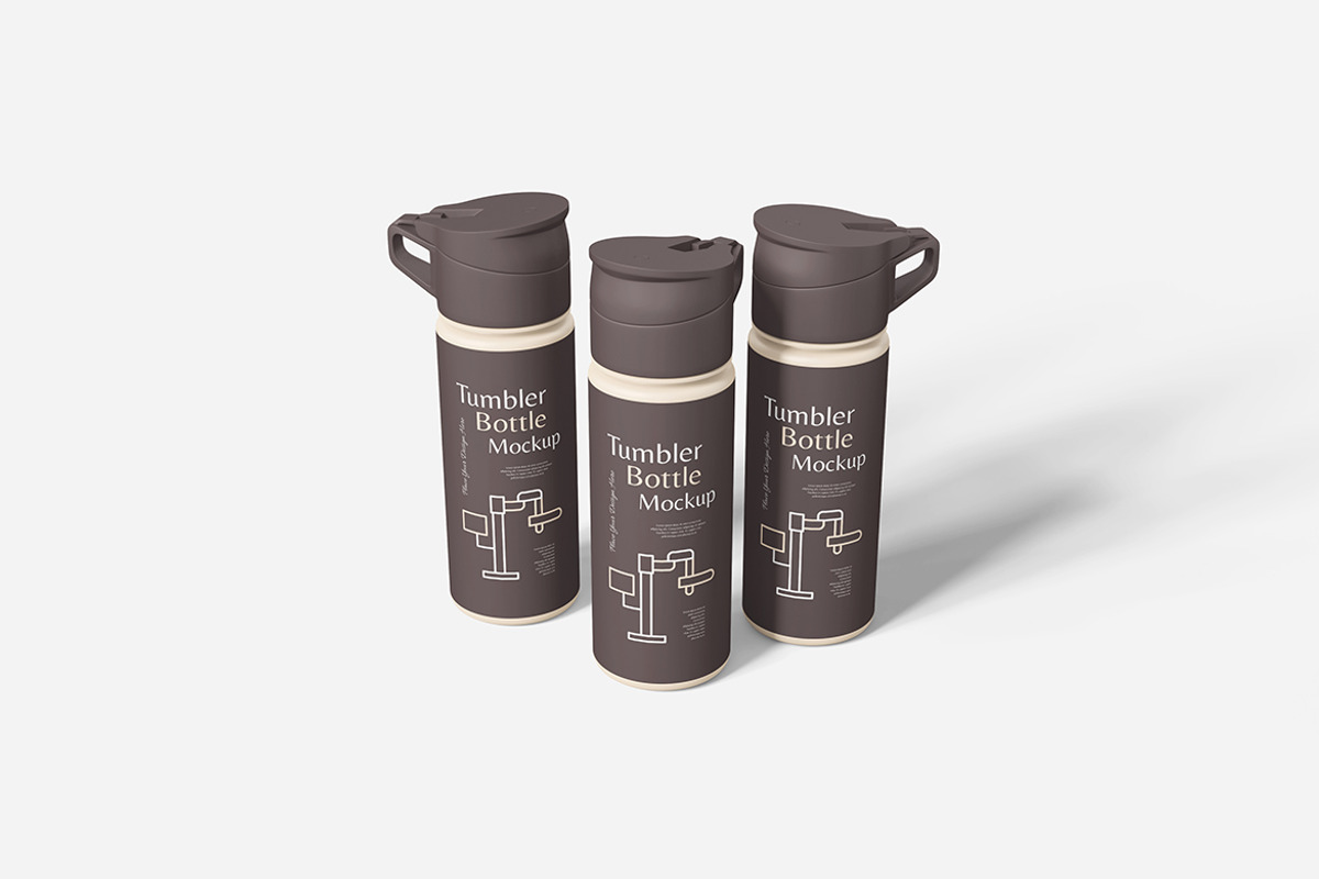 Tumbler Bottle Mockup Set, an Advertising Mockup by Indah (Photo 3 of 6)