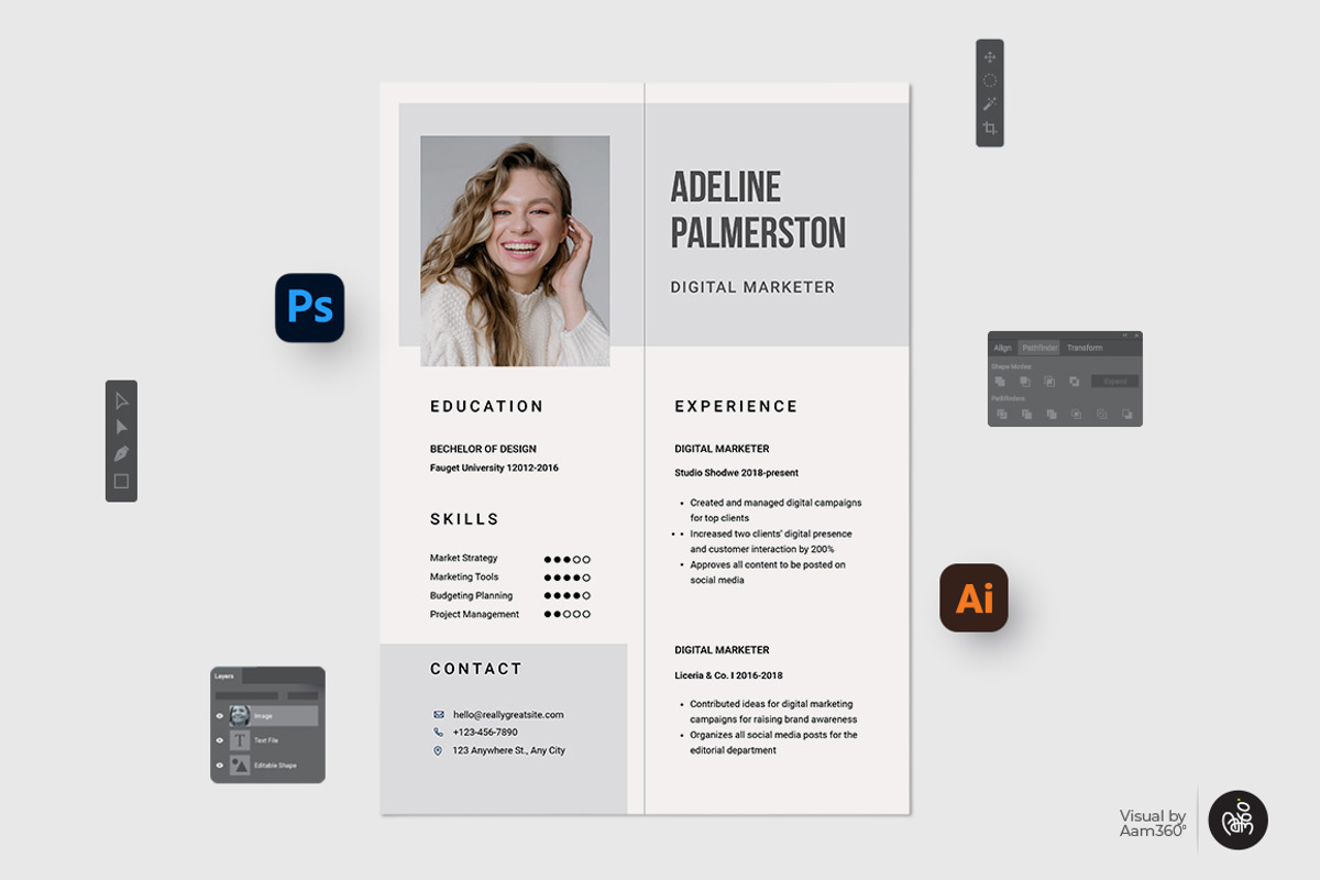 Professional Resume Template, a Flyer Template by Aam360