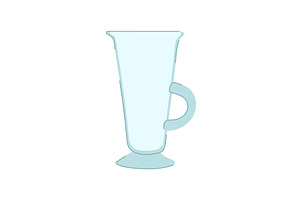 Cup Coffee Glass Cartoon Vector