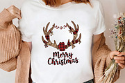 Plaid Leopard Antler Christmas PNG, a Seasonal Illustration by CrexoraLab (Thumbnail 4 of 4)
