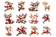 Funny Cute Christmas Reindeer, an Illustration by Design Market (Thumbnail 2 of 4)