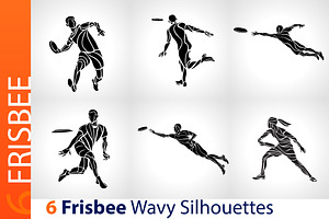 Frisbee Playing Silhouette Vector