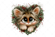 Whimsical Peeking Cat Clipart, a Seasonal Illustration by Craft Nest (Thumbnail 10 of 10)