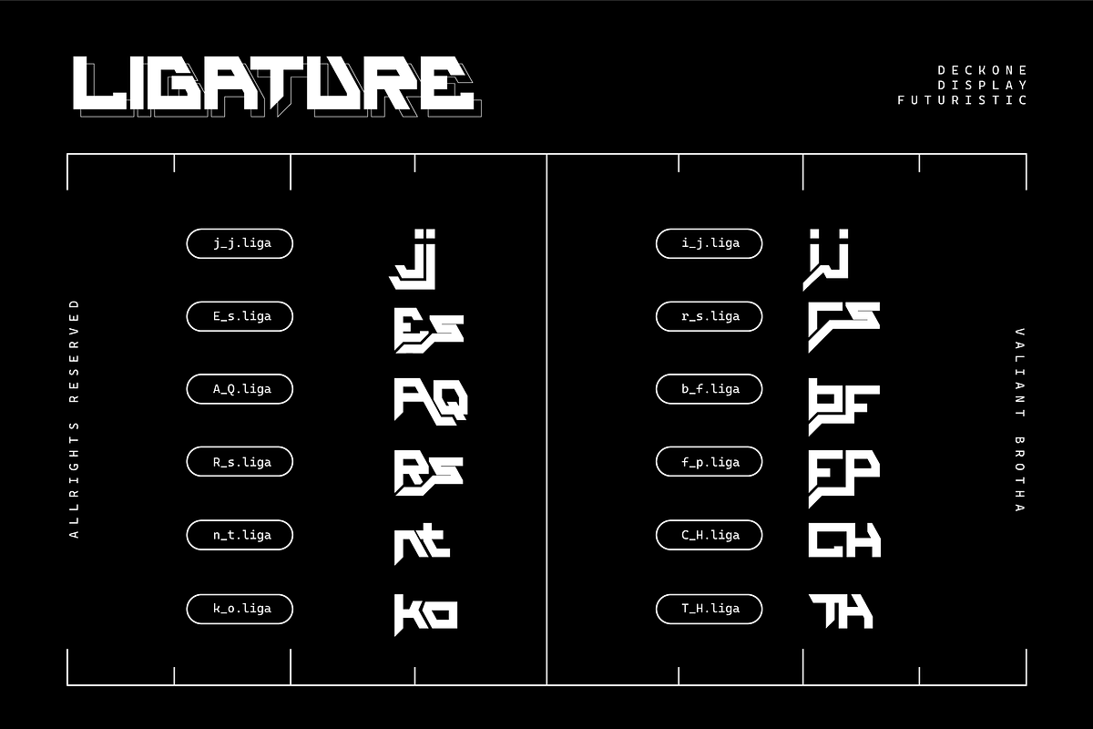 VB DeckOne - Futuristic Font, a Sans Serif Font by VALIANTBROTHA (Photo 4 of 9)