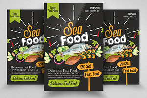 Sea Food Restaurant Menu Flyer