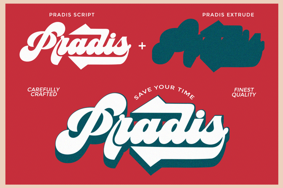Vintage Retro Font - Pradis, a Script Font by Letter Fresh (Photo 6 of 10)