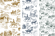 Equestrian Toile de Jouy Pattern, a Pattern Graphic by Hughes Studio (Thumbnail 8 of 8)