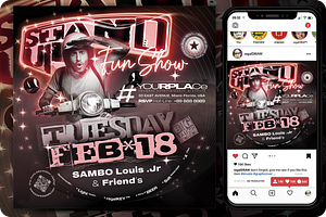 Stand Up Comedy Event Flyer, a Flyer Template by regalDRAW