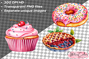 The Cute Sweets Collection Clipart, a Food Illustration by Watercolor Digital (Thumbnail 11 of 18)