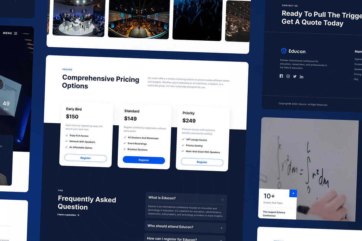 Educon - Framer Template Conference, a Landing Page Template by Agensip Design Agency (Photo 2 of 8)