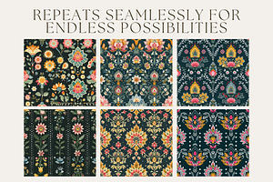 10 Ornate Oasis Indian Seamless Patt