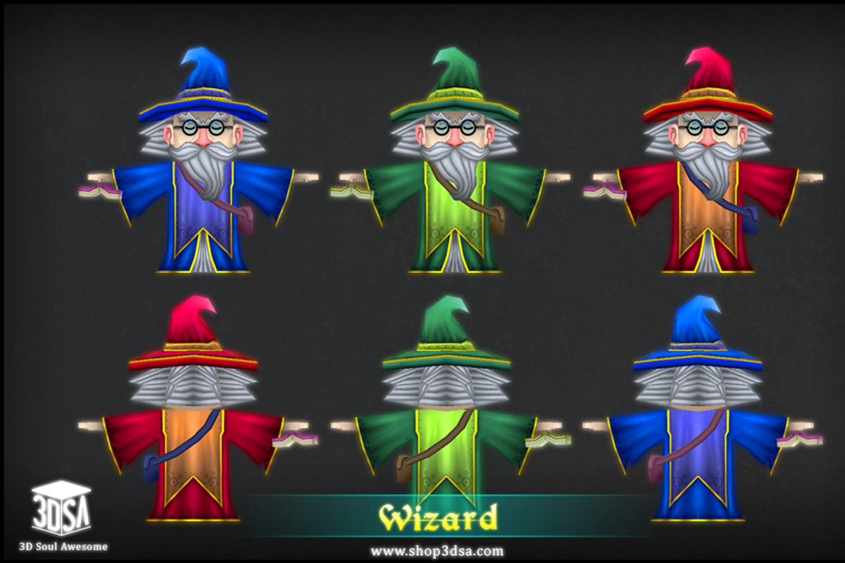 Wizard, a Characters & Person 3D Model by Meshtint Studio (Photo 3 of 4)