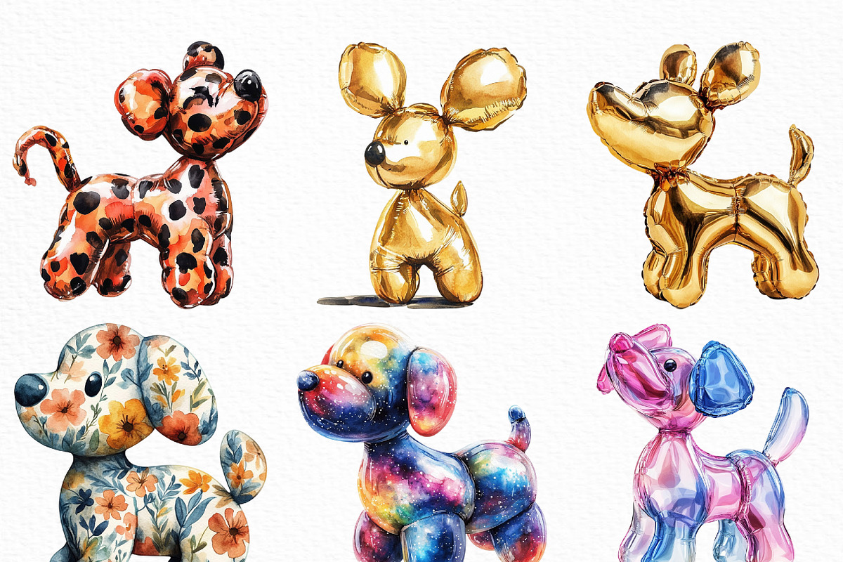 Balloon Dog Sublimation Clipart, an Illustration by Craft Nest (Photo 2 of 6)