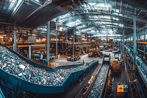 Plastic recycling conveyor system in, an Industrial Photo by Photostock