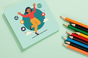 12 Happy Man Woman in Digital World, a Person Illustration by jongcreative (Thumbnail 4 of 7)