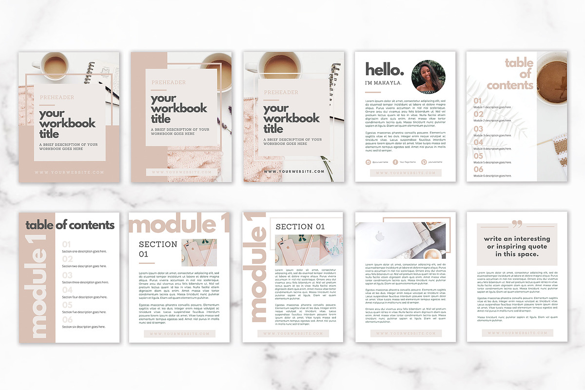 Workbook Template for Canva | Blush, a Magazine Template by Thirty One Palms Studio (Photo 2 of 10)