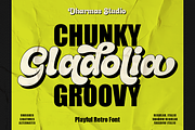 Gladolia - Chunky Groovy Font, a Serif Font by Dharmas Foundry (Thumbnail 2 of 16)