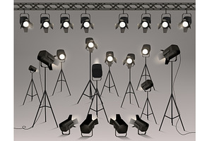 Spotlights realistic. Studio light, a Decorative Illustration by StudioVin