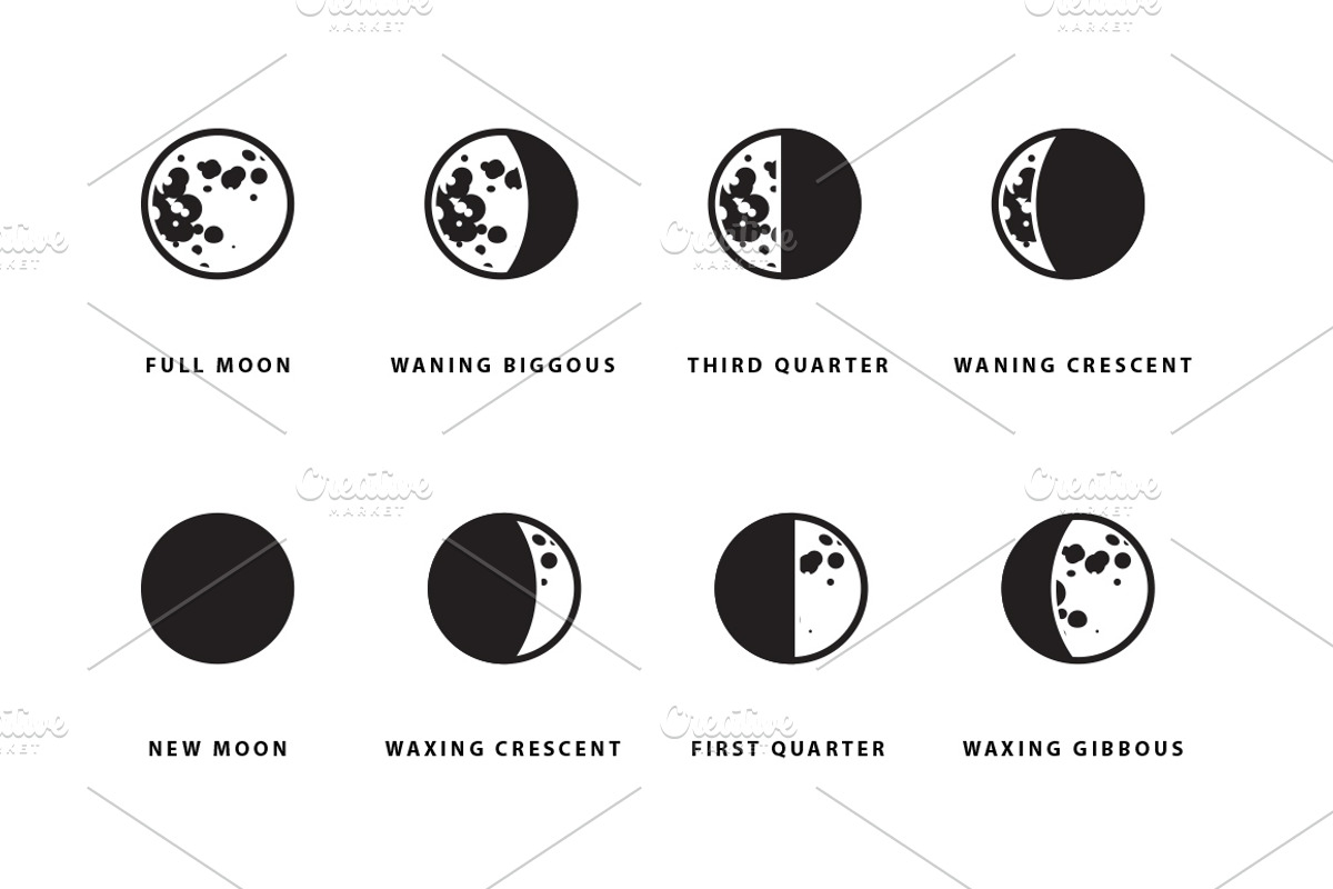 Moon Phases Icon Set, an Icon by MarkieAnn Creative (Photo 3 of 4)