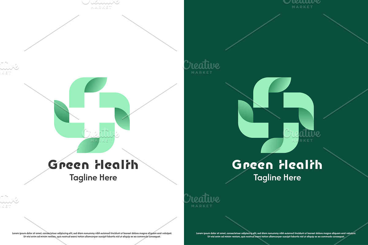 Green Health Leaf Plus Logo Icon, a Branding & Logo Template by Morvana Crew