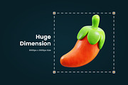 3D Vegetable Element Icon Vol 3, an Object 3D Model by SLAB! Design (Thumbnail 2 of 4)
