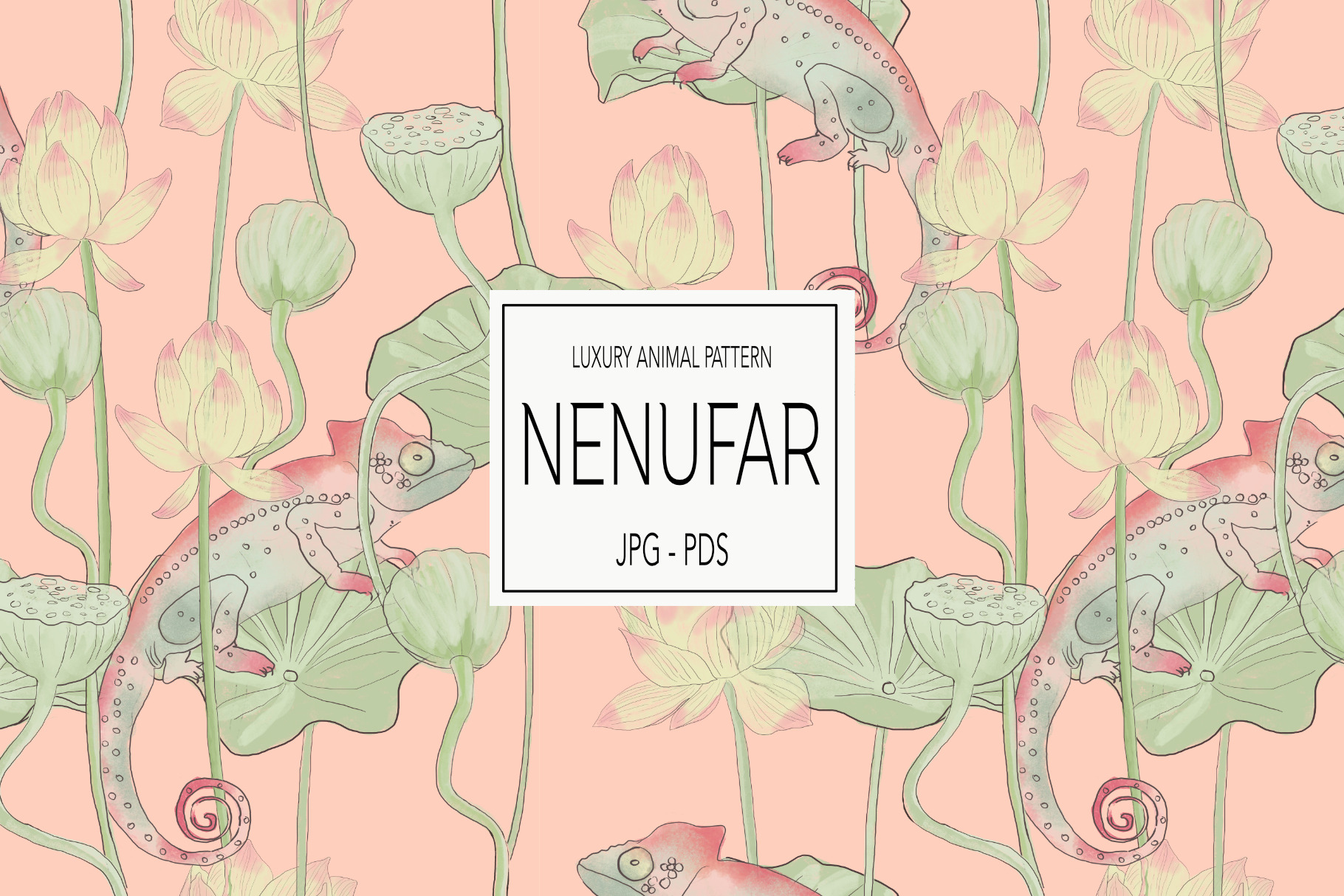 Nenufar,Luxury animal floral Pattern, a Pattern Graphic by Nocito Design
