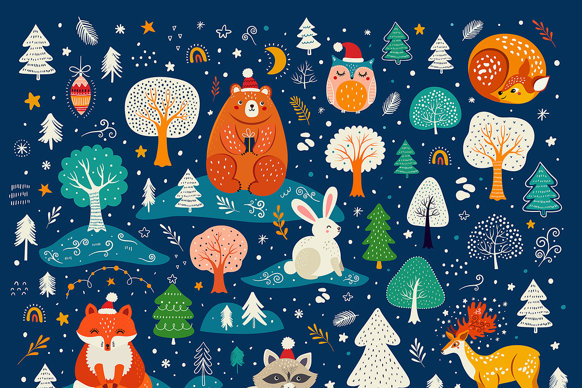 Cute Christmas collection, a Seasonal Illustration by MoleskoStudio (Photo 5 of 7)