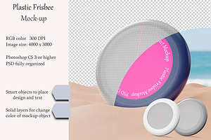Plastic Frisbee mockup. PSD mockup.