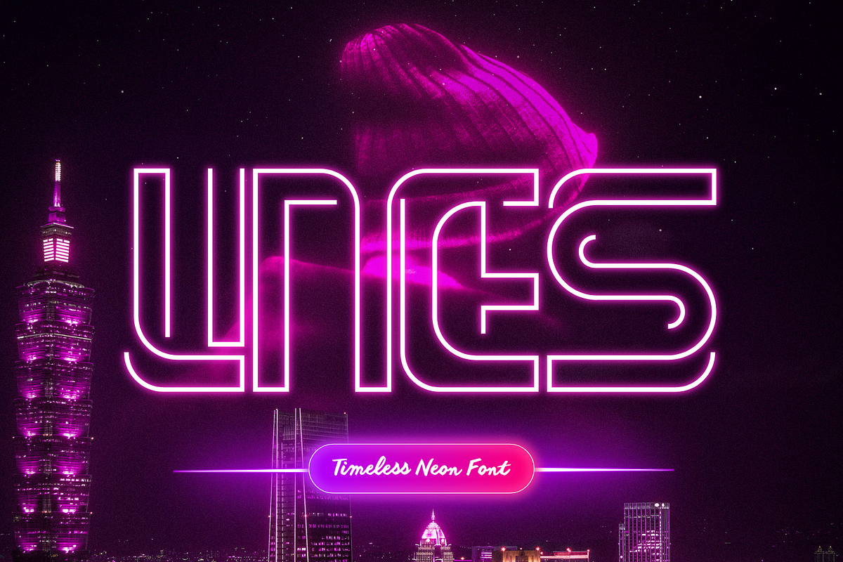 Timeless Neon Font, a Sans Serif Font by 177Studio (Photo 6 of 8)