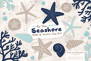 Navy Vector Seashells, an Illustration by Amanda Ilkov (Thumbnail 1 of 5)