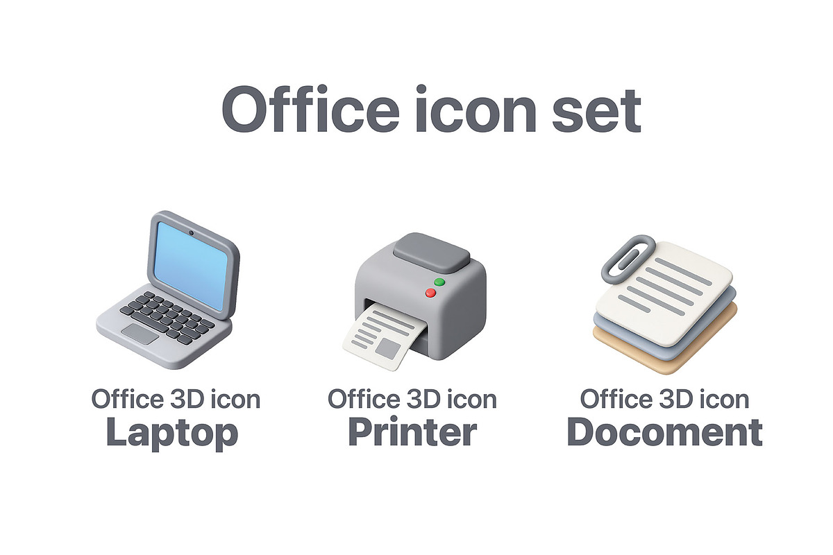 Office 3D Icons set PREMIUM, a Solid Icon by Iwanistic (Photo 4 of 7)
