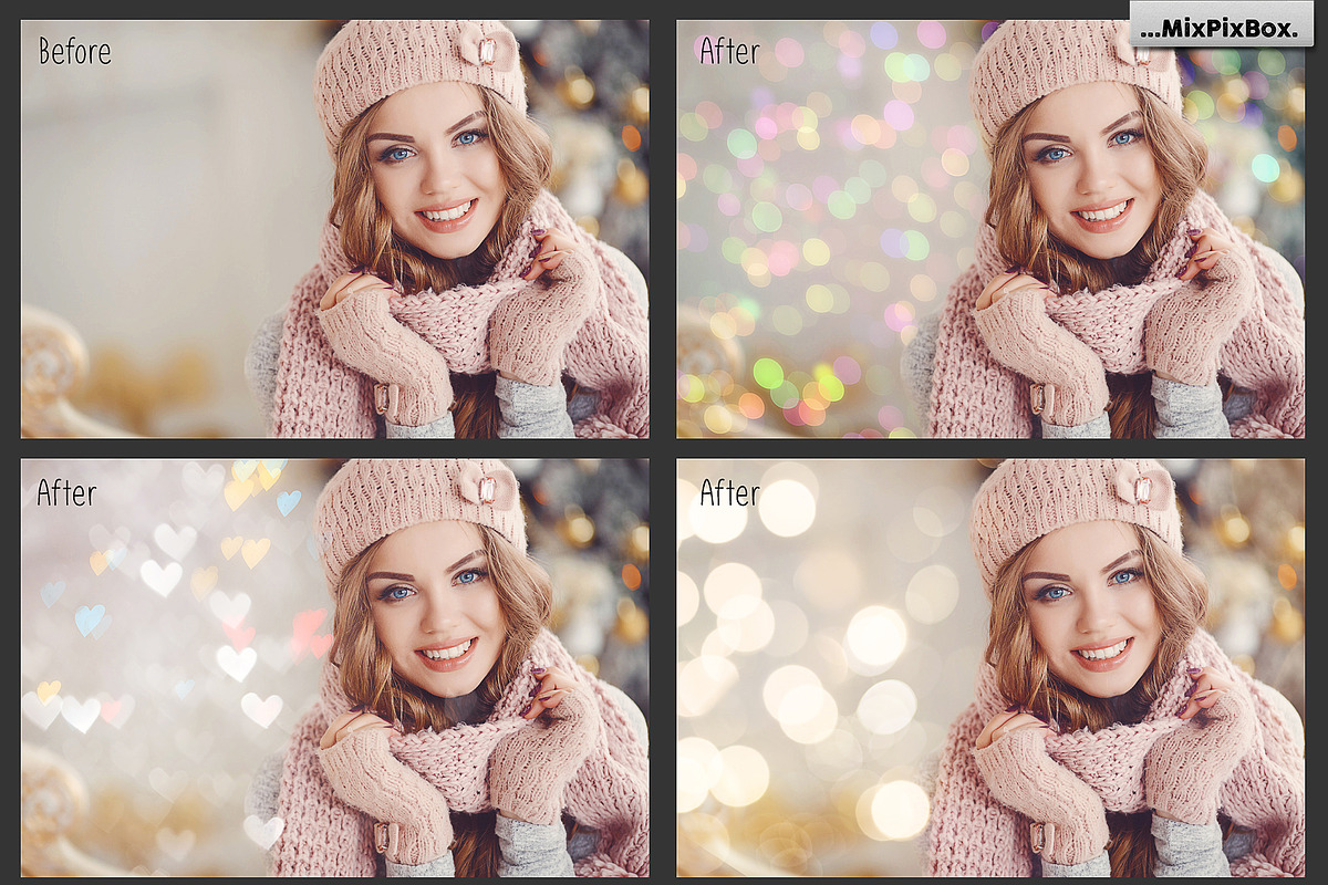 100 Bokeh Photo Overlays, a Layer Style Add-On by MixPixBox