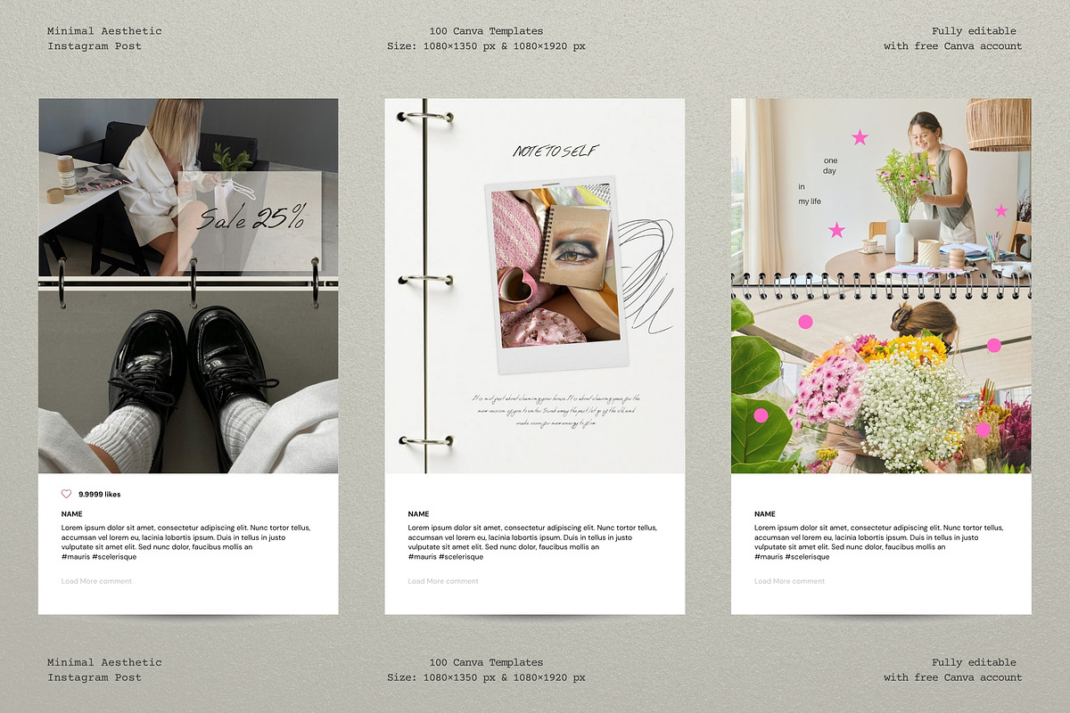 Aesthetic Paper Social Media Kit, a Social Media Template by Pani Temp. (Photo 7 of 14)