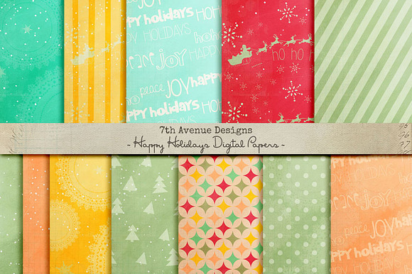 Happy Holidays Digital Paper
