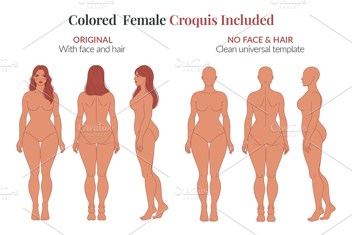 Plus Size Female Fashion Croquis, a Person Illustration by Shorena Fashion Draws (Photo 6 of 13)