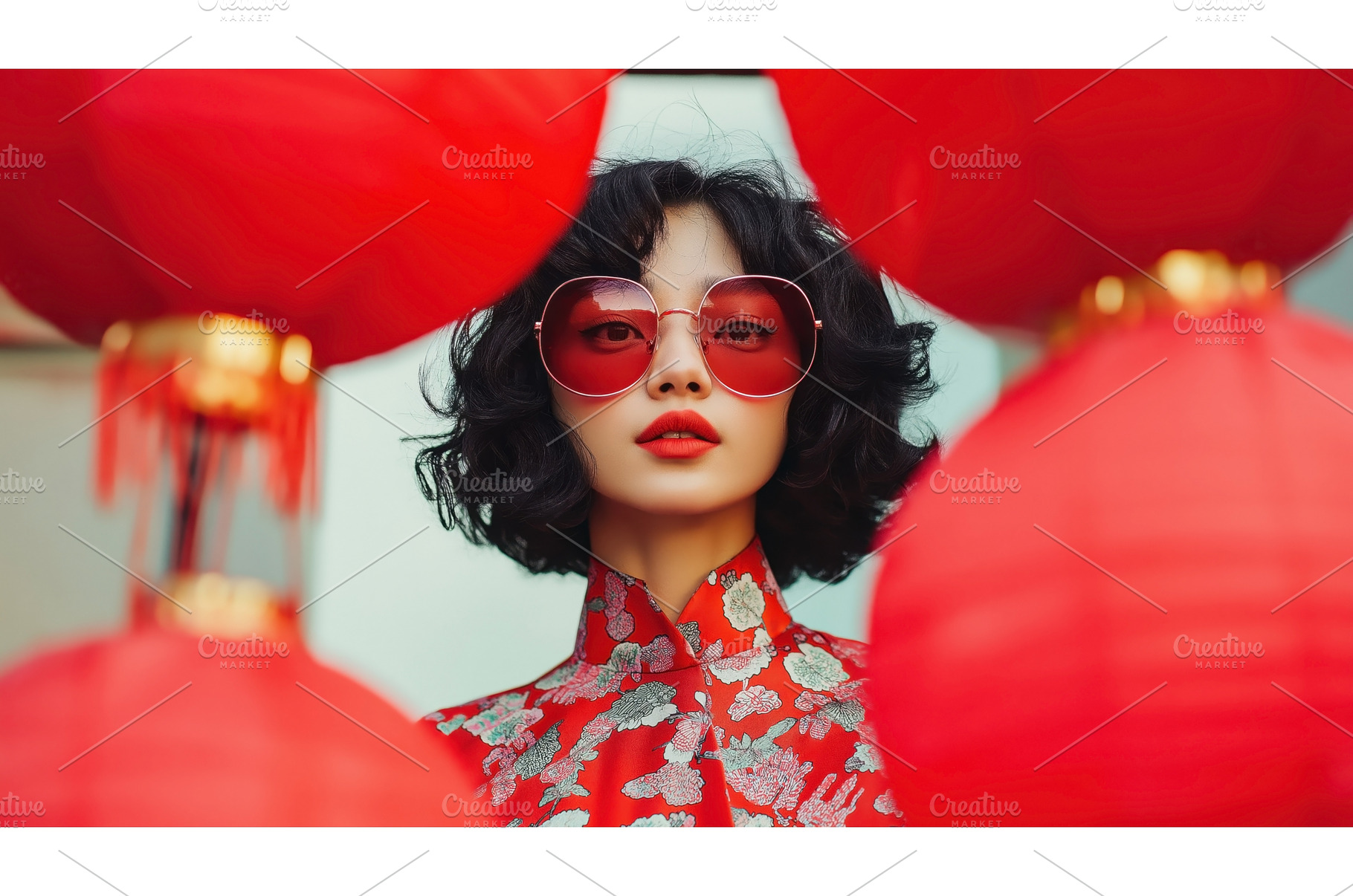 Stylish Asian woman wearing red, a Person Photo by Sergey Kotenev