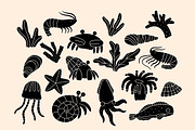 Rock Pool Linocut Bundle, an Illustration by ClayStudio (Thumbnail 2 of 8)