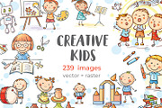 Creative doodle cartoon kids bundle, an Illustration by Bubert Art (Thumbnail 1 of 5)