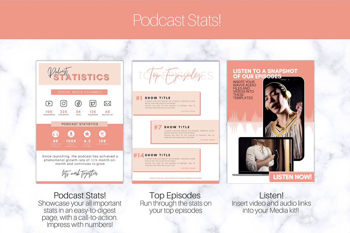 Podcast MEDIA KIT Template | 20pgs, a Presentation Template by Templatables (Photo 5 of 11)