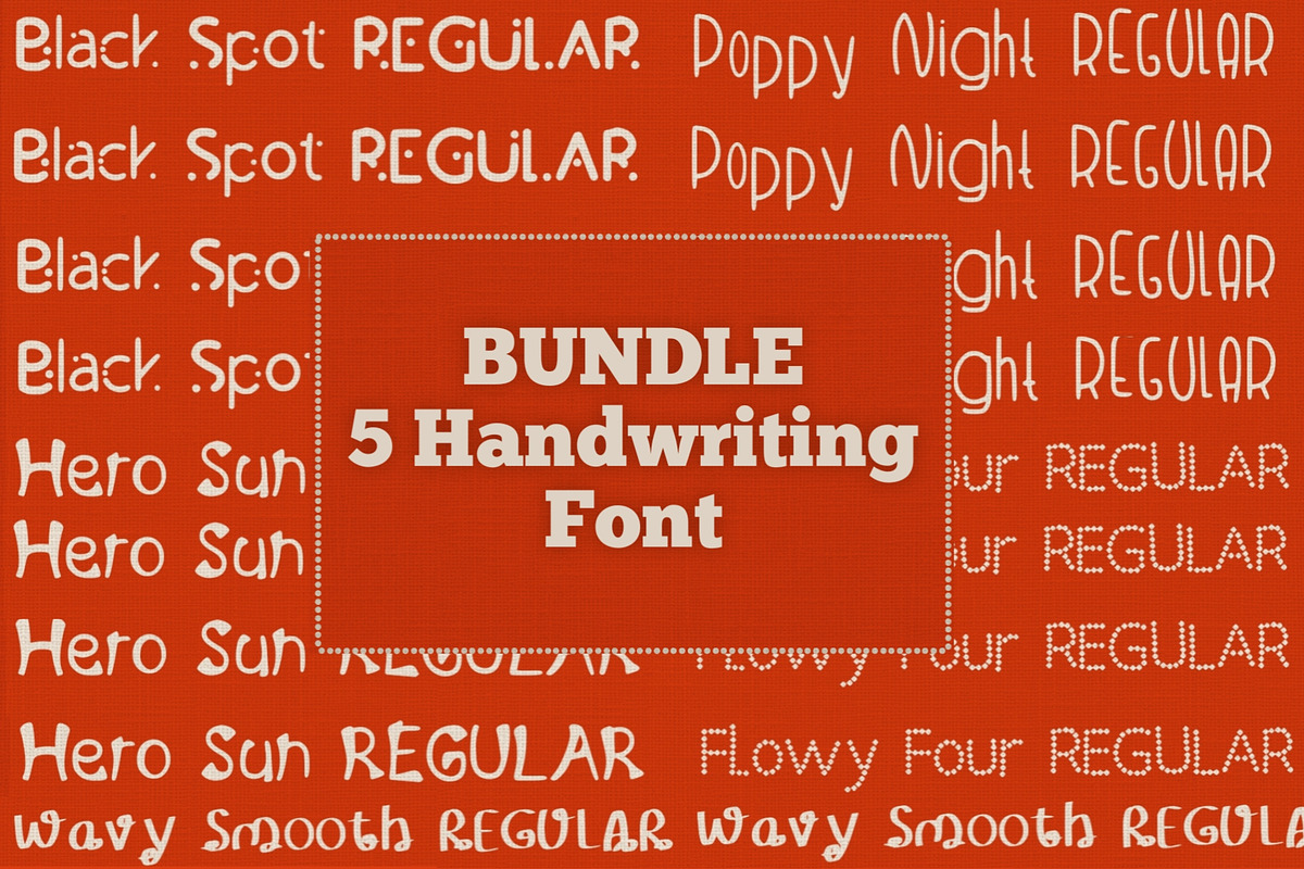 Bundle 5 Font Handwriting, a Handwritten Font by SaStudio (Photo 1 of 11)