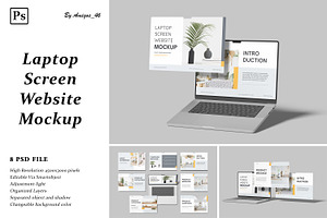 Laptop Screen Website Mockup, a Device Mockup by Amigos__46