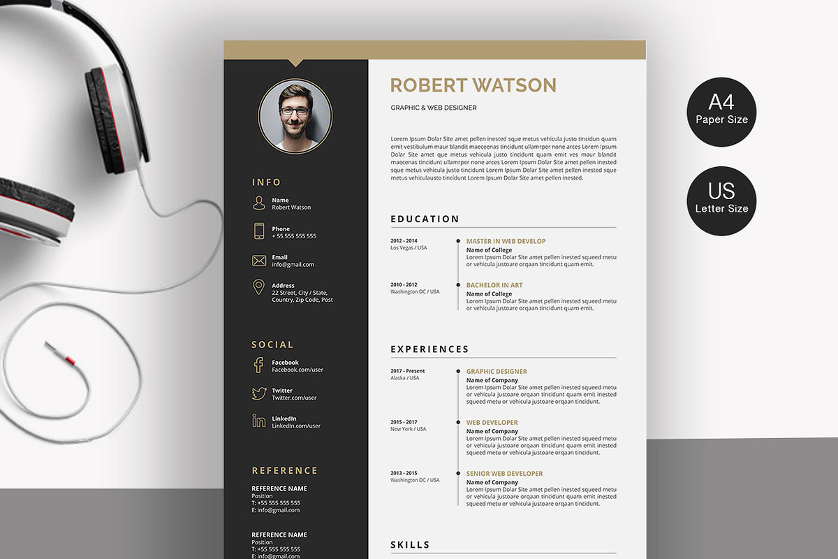 Resume/CV, a Resume Template by SlideCo (Photo 1 of 5)