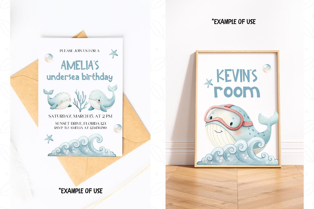 Under The Sea Watercolor Clipart, an Illustration by TatiMockup (Photo 5 of 5)