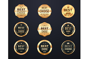 Best choice quality golden labels, a Decorative Illustration by Vector Tradition