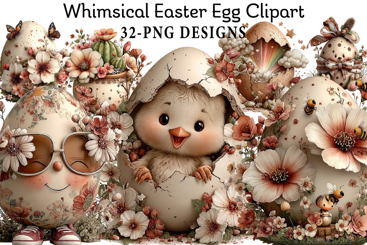 Whimsical Easter Egg Clipart, an Illustration by Daily.Designs (Photo 1 of 7)